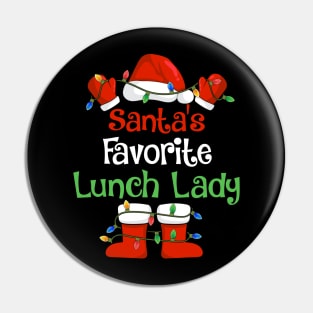 Santa's Favorite Lunch Lady Funny Christmas Pajamas Pin