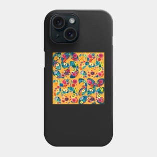 70s vibes retro pattern in semicircles, watercolor Phone Case