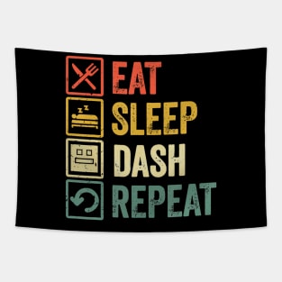 Eat Sleep Dash Repeat Video Game Geometry Video Gamer Tapestry