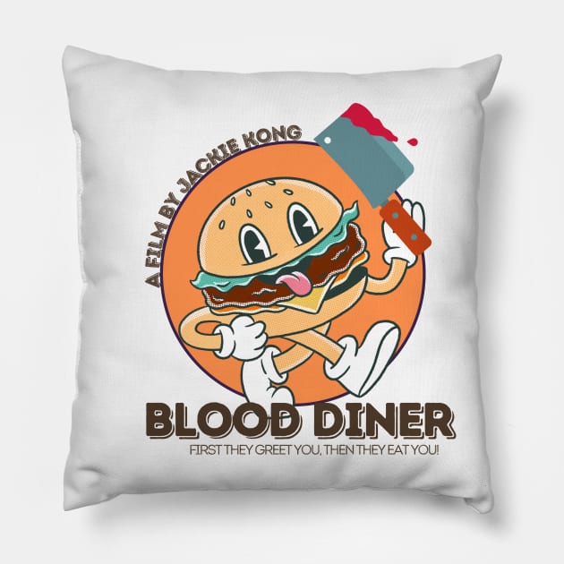 Blood Diner Pillow by cELLEuloid