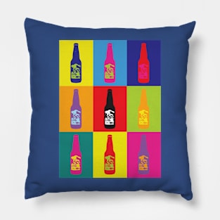 Retro Beer Bottles Pop Art Graphics Pillow