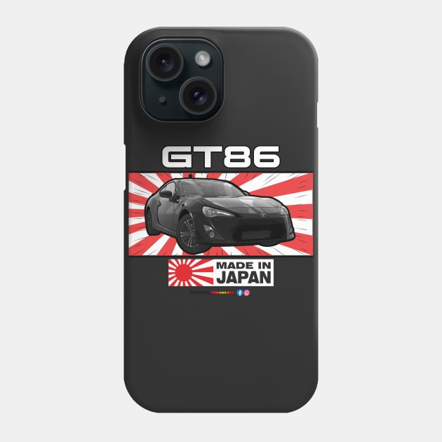 Toyota GT86 Black Phone Case by PjesusArt