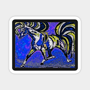 Run Pony Run Mosaic Abstract Blue Magnet