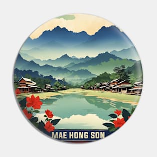 Mae Hong Son Thailand Vintage Retro Travel Tourism Pin