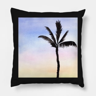 Single Palm Tree with soft background Pillow