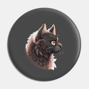 Black British Longhair Side Portrait Pin