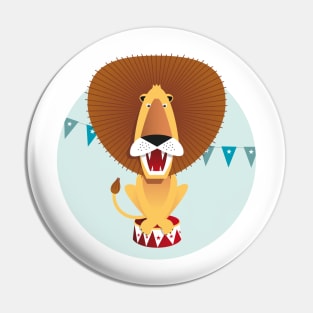 Illustration nursery with lion in the circus Pin