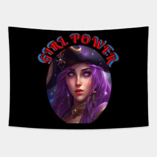 Girl power,purple eyed pirate coxswain Tapestry