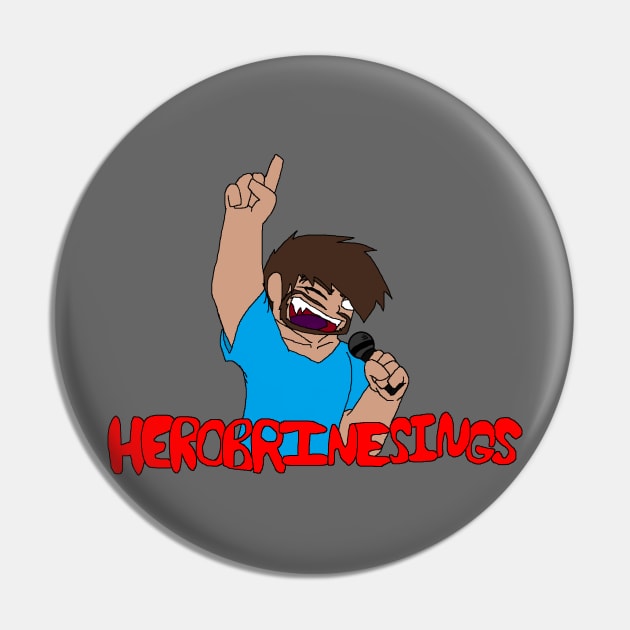 HerobrineSings Official T-Shirt Pin by HuskyWerewolf