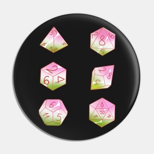 Pastel genderqueer dice set Pin