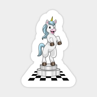 Unicorn at Chess as Chess piece Knight Magnet