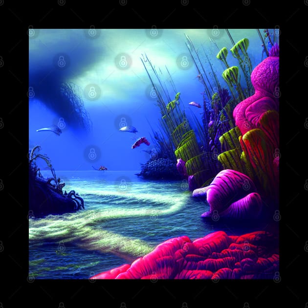 Magical Under Sea Lanscape Painting by Promen Art