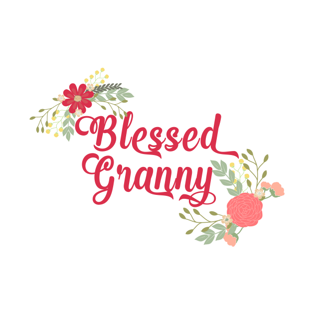 Blessed Granny Floral Christian Grandma Art by g14u