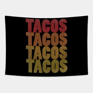 Retro Tacos Tacos Tacos Tacos Colorful Taco Lovers Tapestry