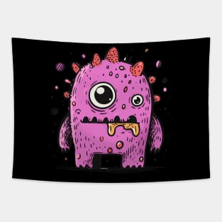 Cute purple monster Tapestry