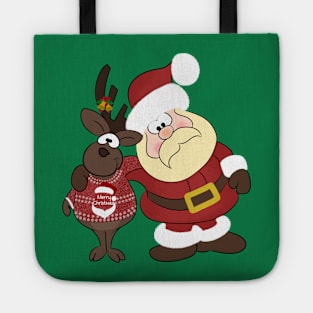 Santa and Raindeer Tote