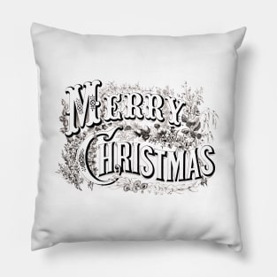 Vintage Merry Christmas Sketch Pillow