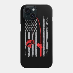 Fishing American Flag Bass Fishing Phone Case