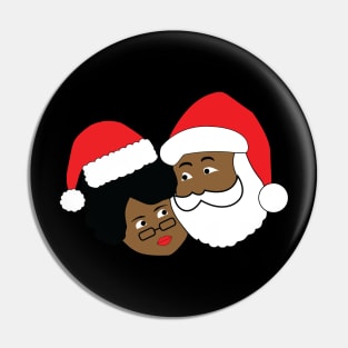 Black Santa and Mrs. Claus Pin