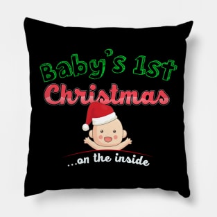 Baby's First Christmas On The Inside Pregnancy Shirt Pillow