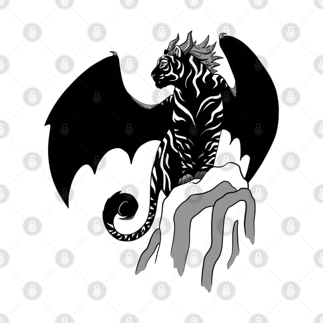 Winged Night Panther Tiger by Lady Lilac