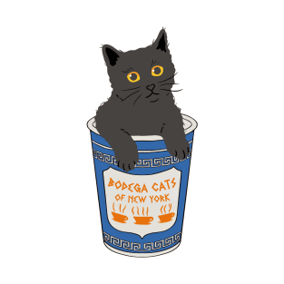 NYC Bodega Cat in Greek Coffee Cup T-Shirt