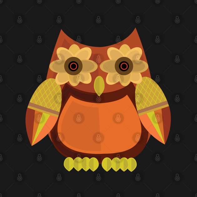 Harvest Owl - Red Orange by adamzworld