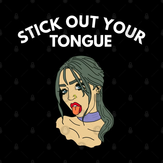 stick out your tongue bad girl nose piercing by FromBerlinGift