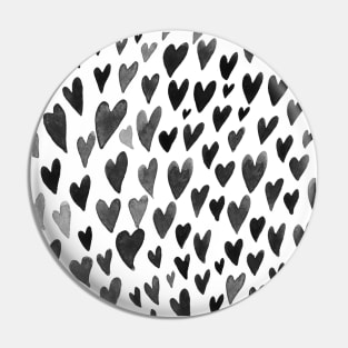 Valentines day hearts explosion - black and white Pin