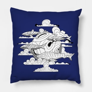 school of sharks in the sky Pillow