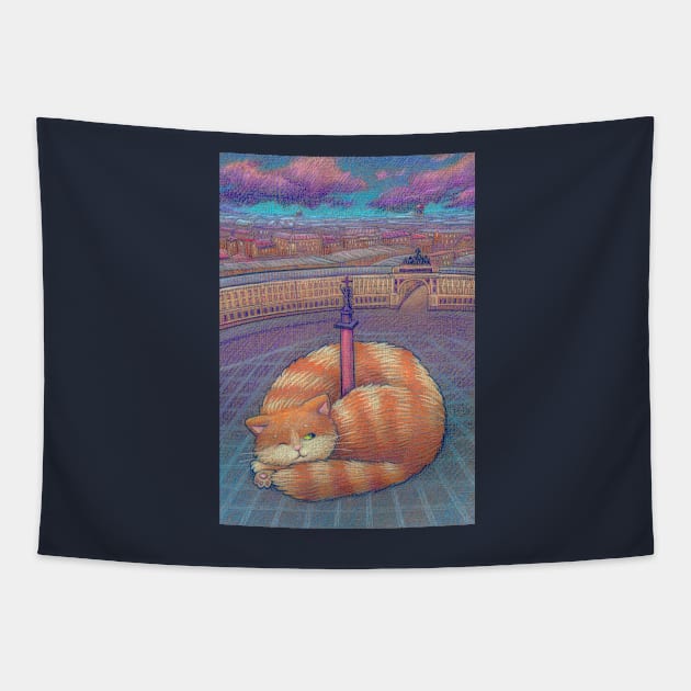 The Tricky Cat Tapestry by illustore