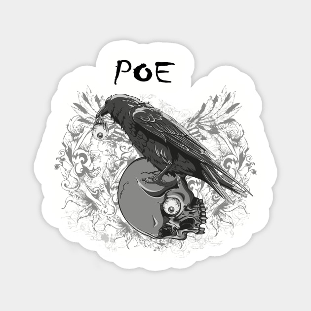 Poe's Raven, Inspired By Edgar Allan Poe Magnet by VintageArtwork