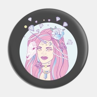 Unicorn Grunge Girl Pin