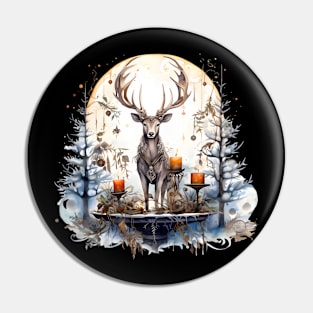 Winter Solstice - Stag and Candles Pin