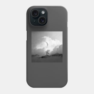 Faith is a Black and White Square Bird Artwork Phone Case