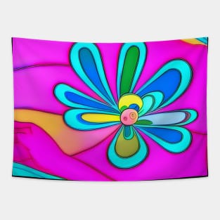 Psychedelic Flower 2 | AI Generated design by @remlorart Tapestry