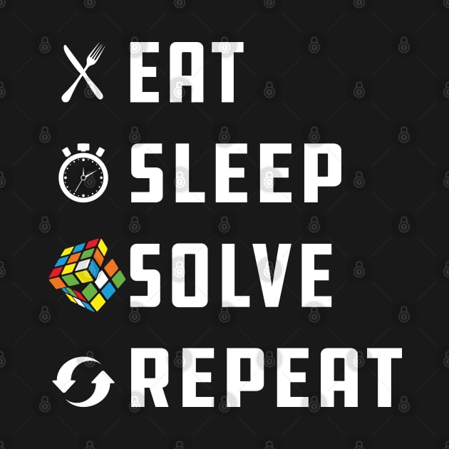 Rubik Cube - Eat Sleep Solve Repeat w by KC Happy Shop