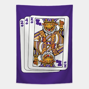 2024 Louisiana Tiger King Playing Card // Awesome King Tiger Purple and Gold Tapestry