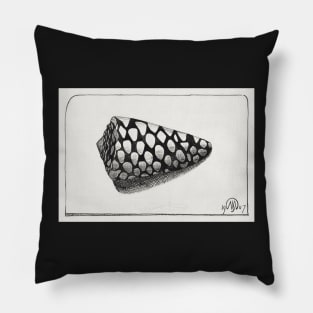 Right side of shell Etching (Schelp, naar rechts)by Samuel Jessurun de Mesquita Pillow