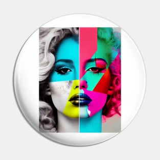 Modern pop art style woman portrait Pin