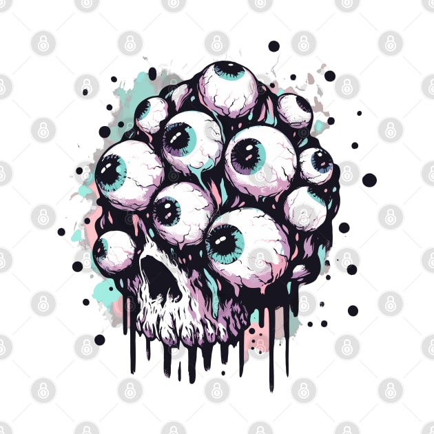 Eyeball skull horror by Evgmerk
