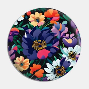 Colorful Anemones Abstract Artwork Pin