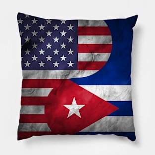 USA Cuban Dual Yin Yang Flag Pillow