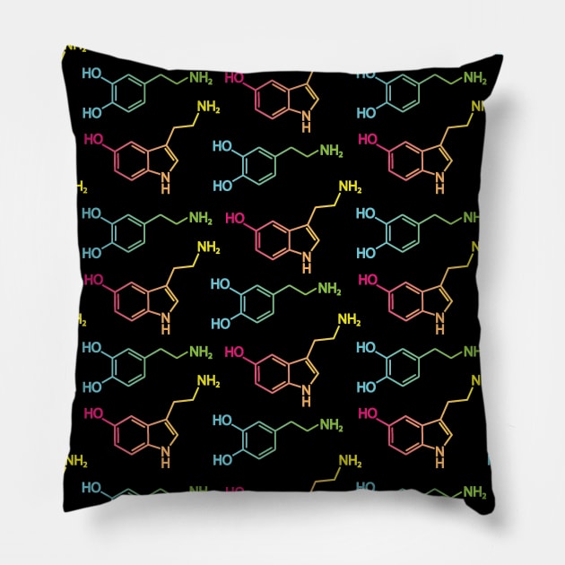 Dopamine & Serotonin Chemistry Pillow by Geektopia