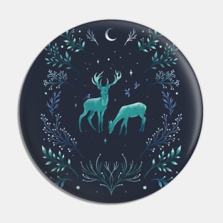 Deers in the Moonlight - Frosted Mint Pin