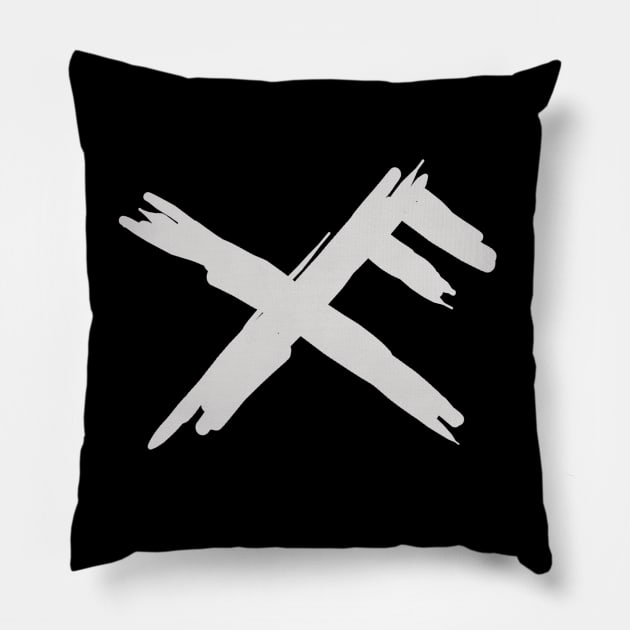 Rune symbol goodluck Pillow by Shankara