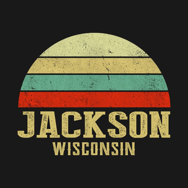 Jackson Wisconsin Vintage Retro Sunset by Curry G