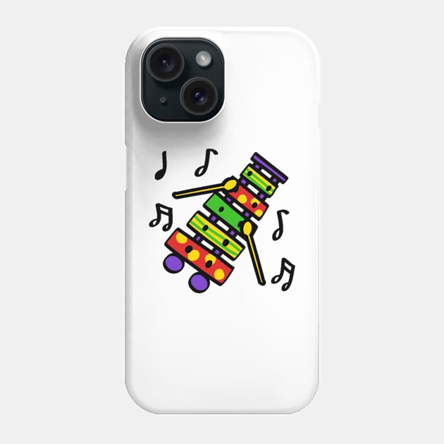 Xylophone Multicolored Musical Instrument Cartoon Phone Case by FunnyMoonCosmic