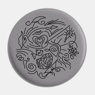 Doodle Line Art Pin