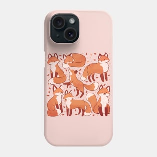 Cute foxes illustration Phone Case